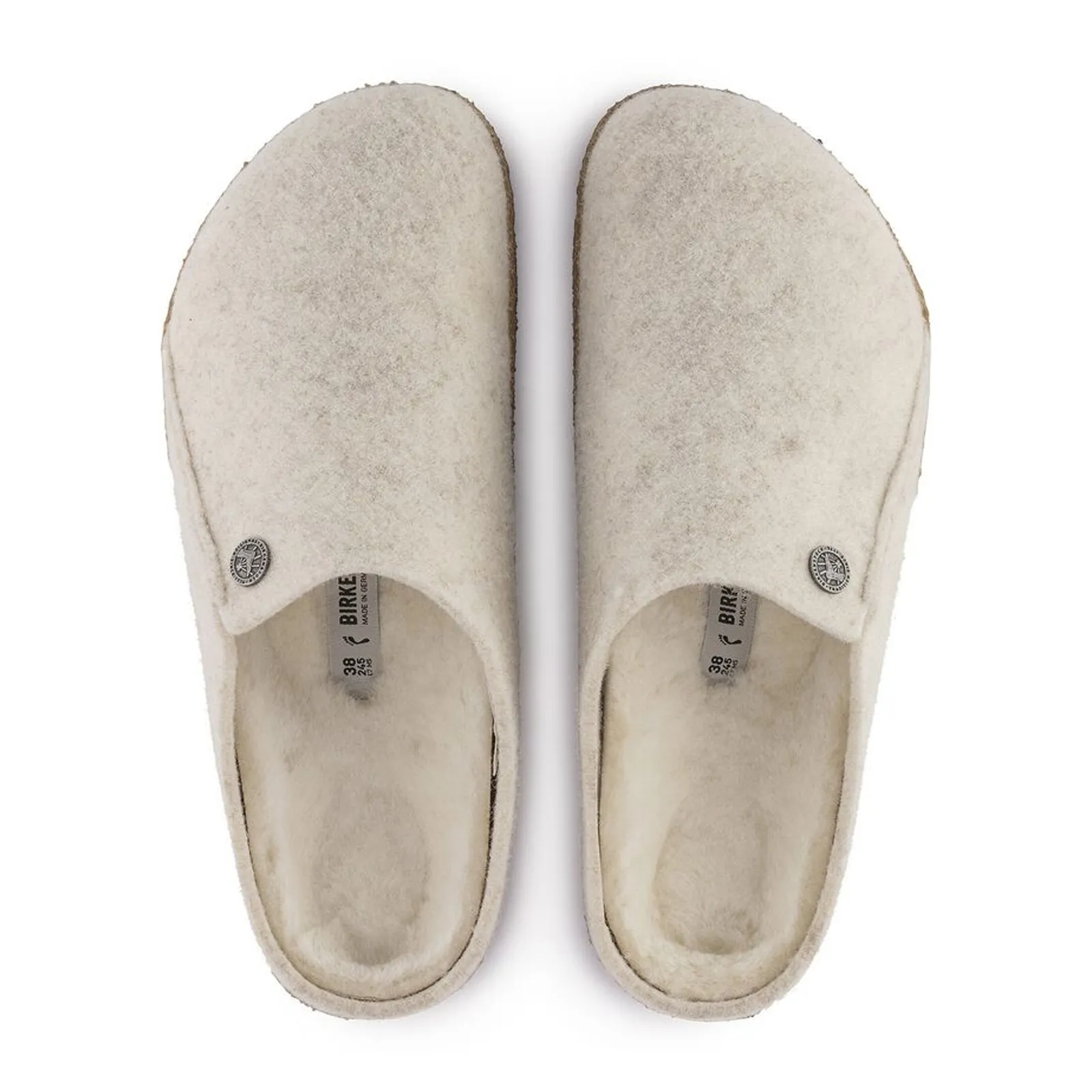 Birkenstock Zermatt Narrow Slipper (Women) - Ecru Wool/Natural Shearling