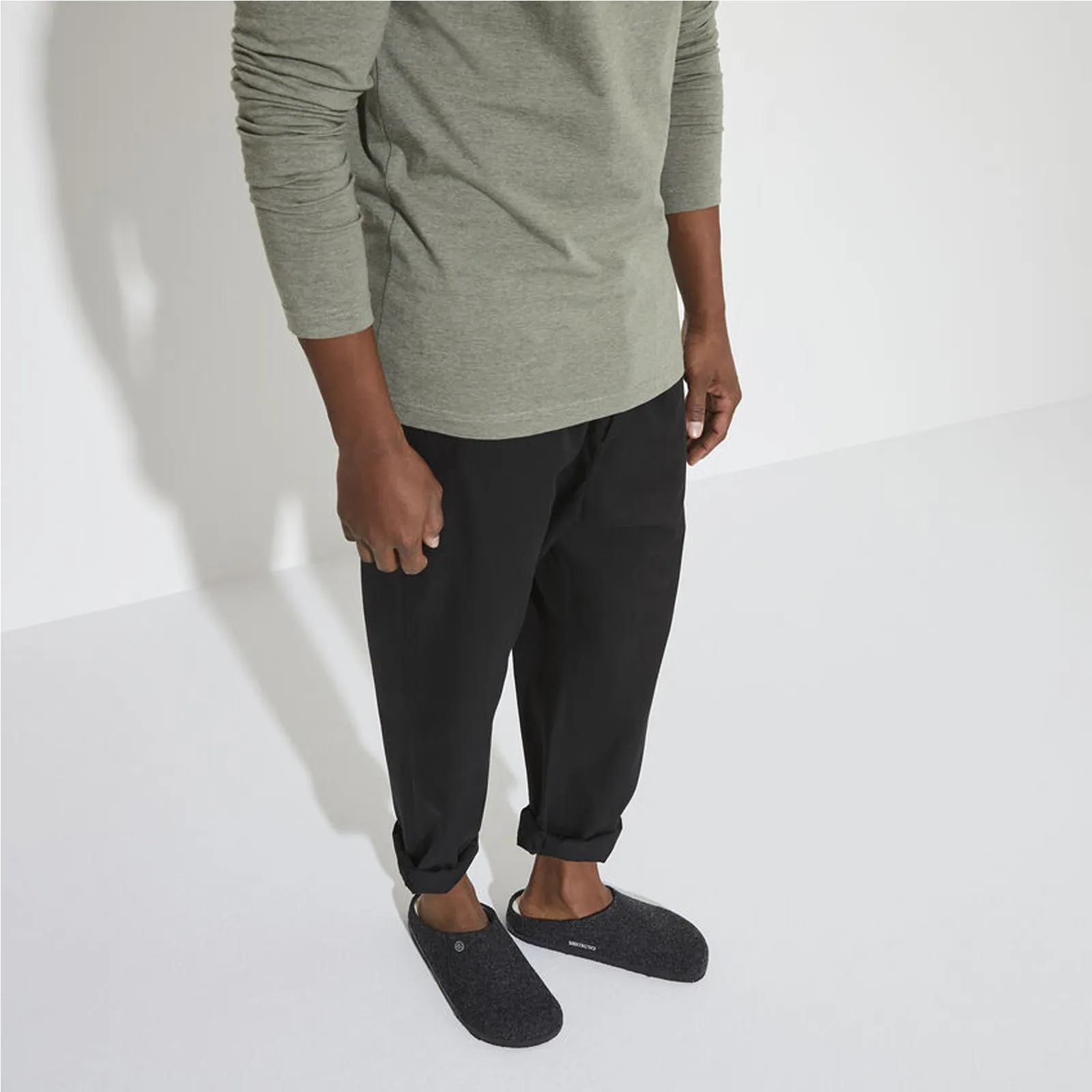 Birkenstock Zermatt Slipper (Unisex) - Anthracite Wool/Natural Shearling
