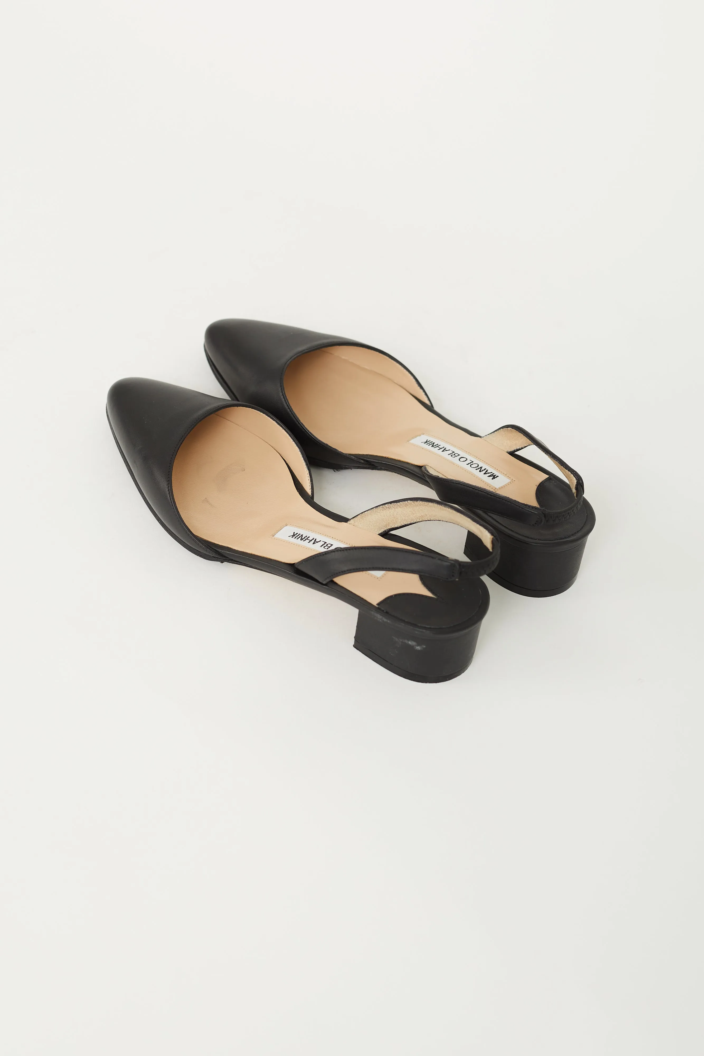 Black Leather Aspro Slingback Heel