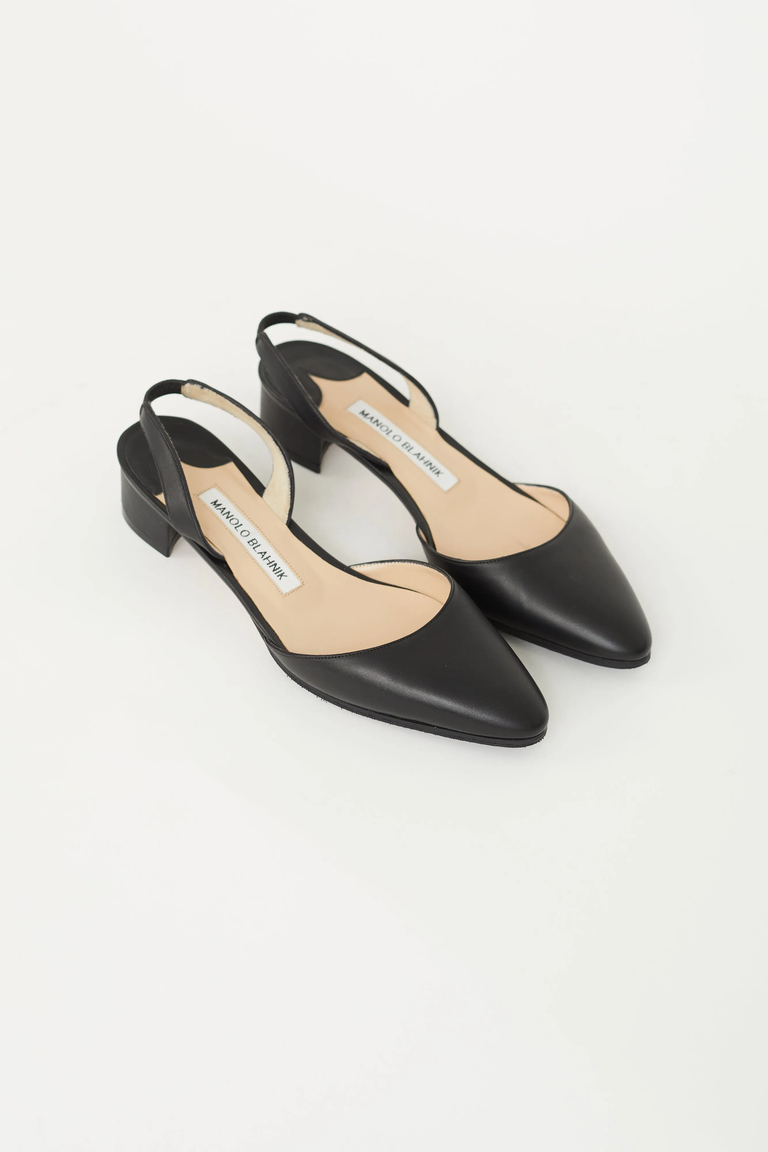 Black Leather Aspro Slingback Heel