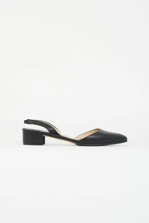 Black Leather Aspro Slingback Heel