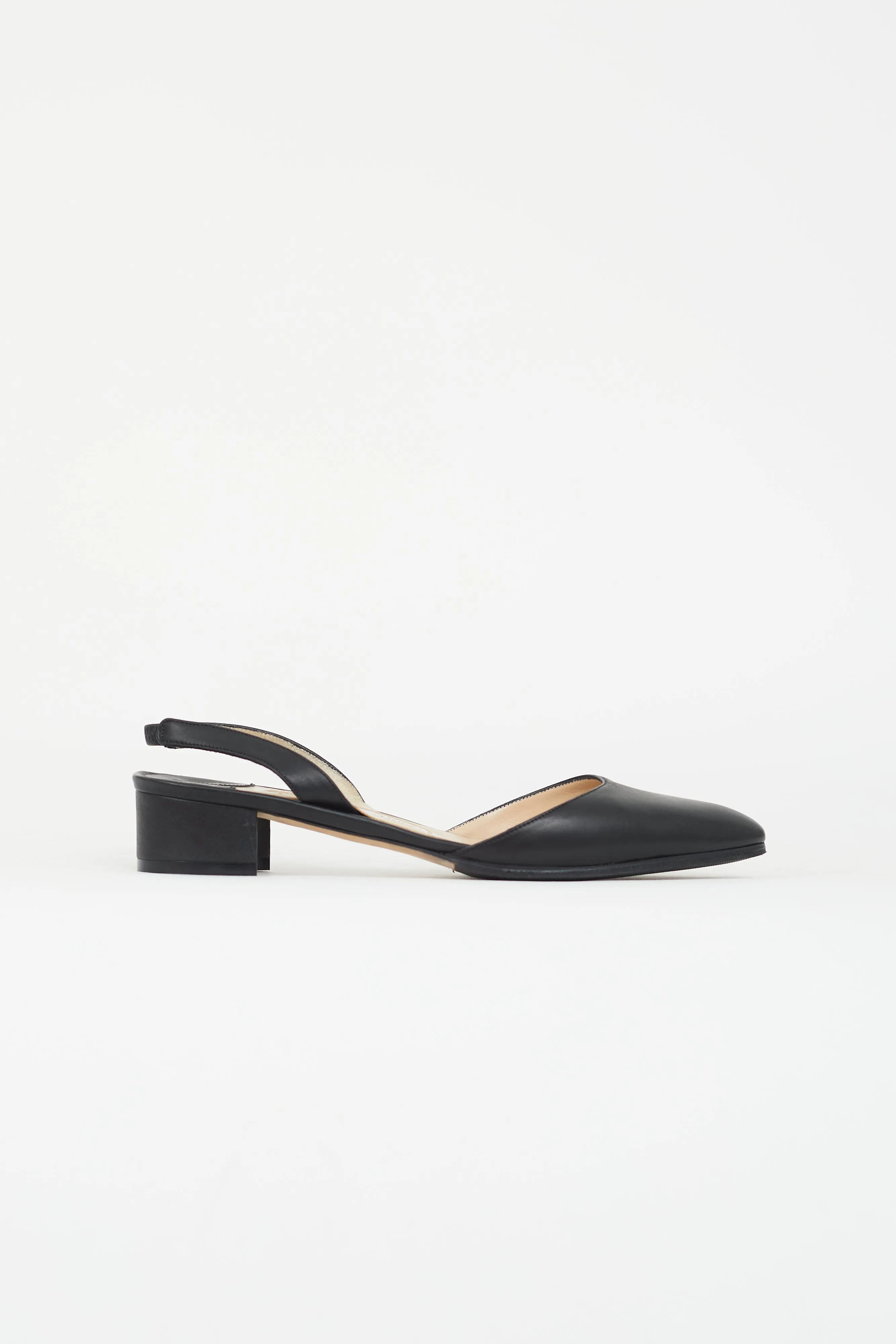Black Leather Aspro Slingback Heel