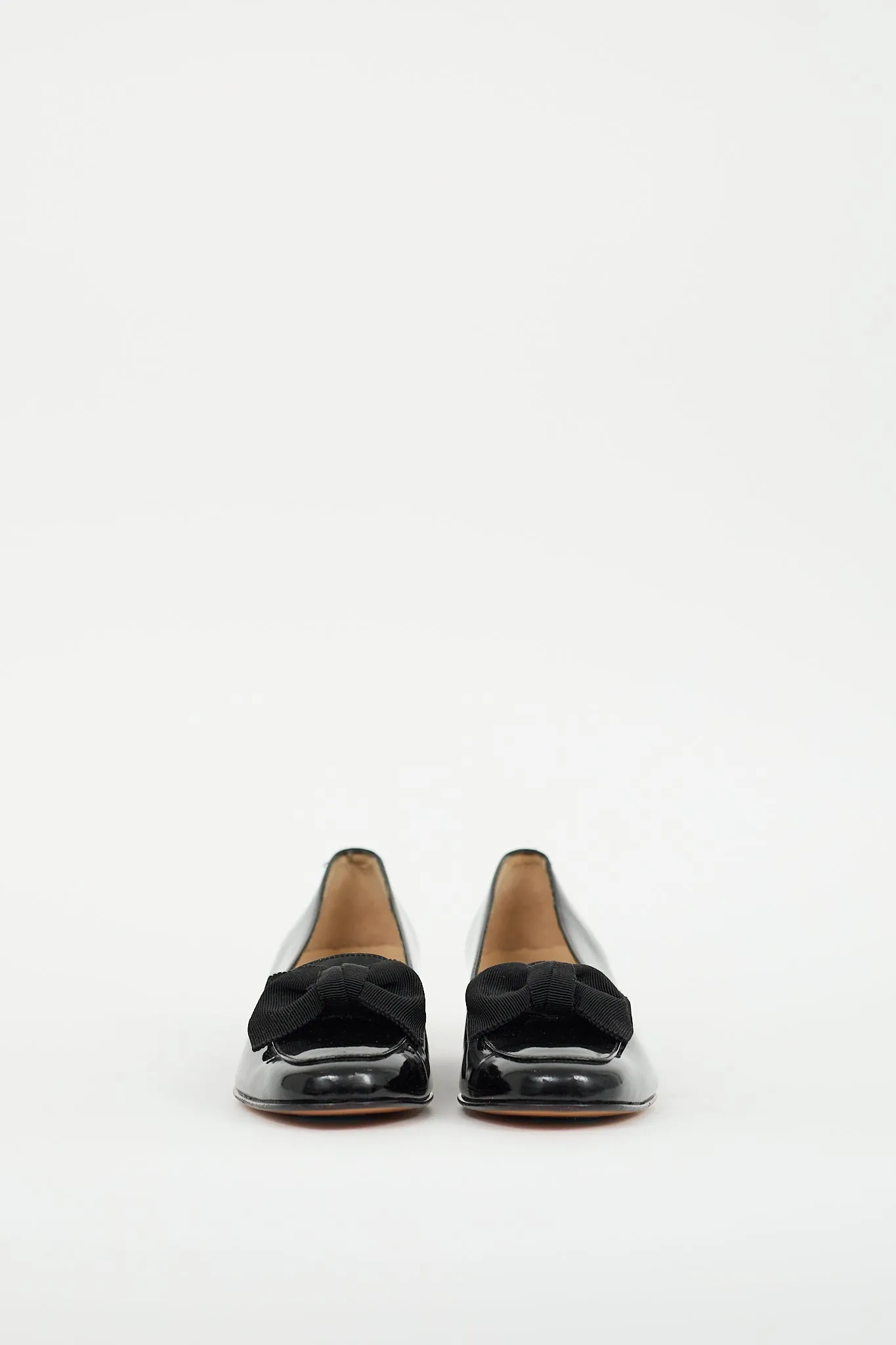 Black Patent Leather Bow Loafer