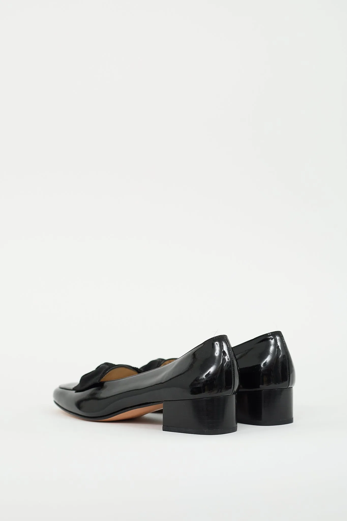 Black Patent Leather Bow Loafer
