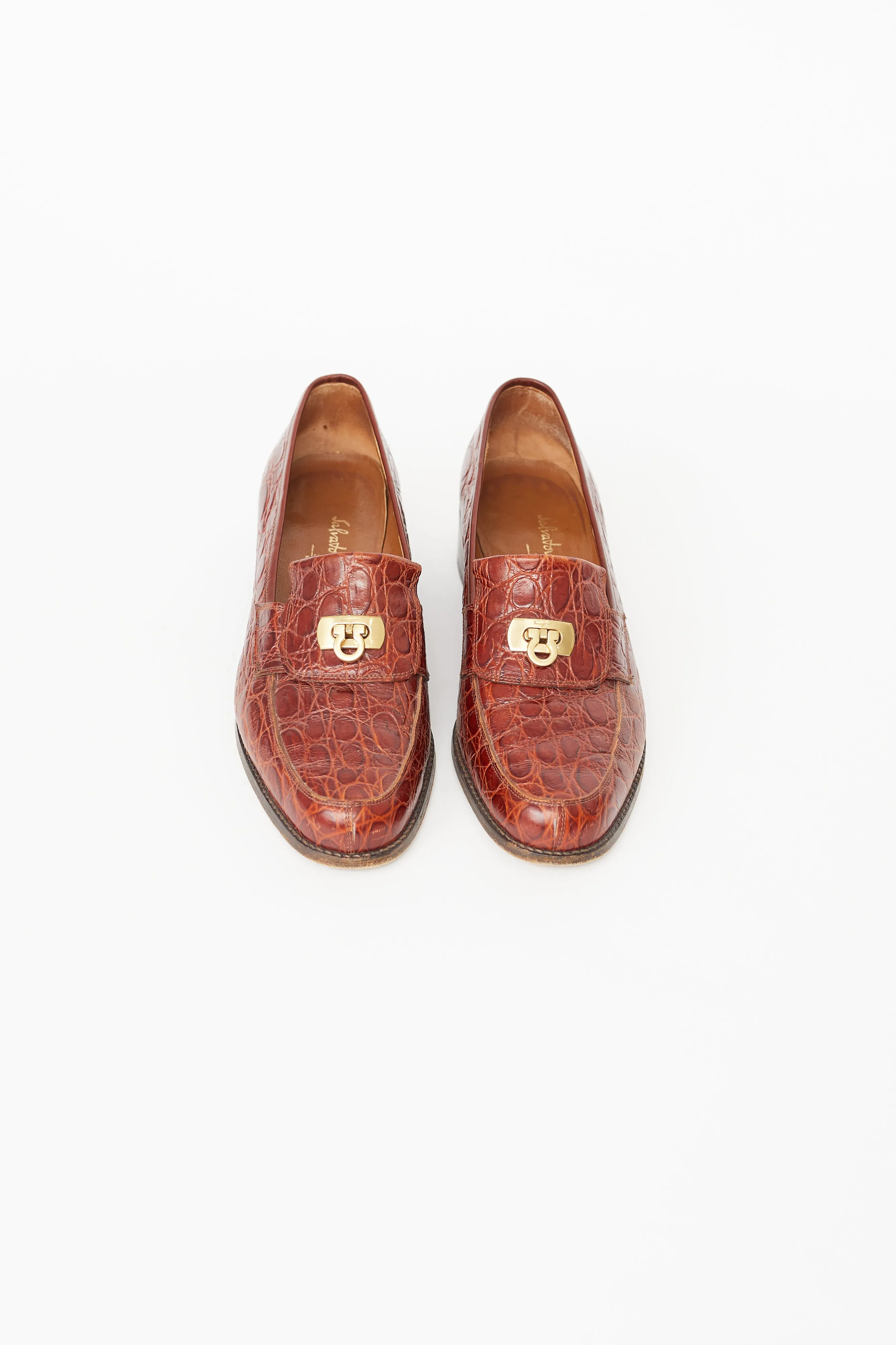 Brown Leather Embossed Loafer