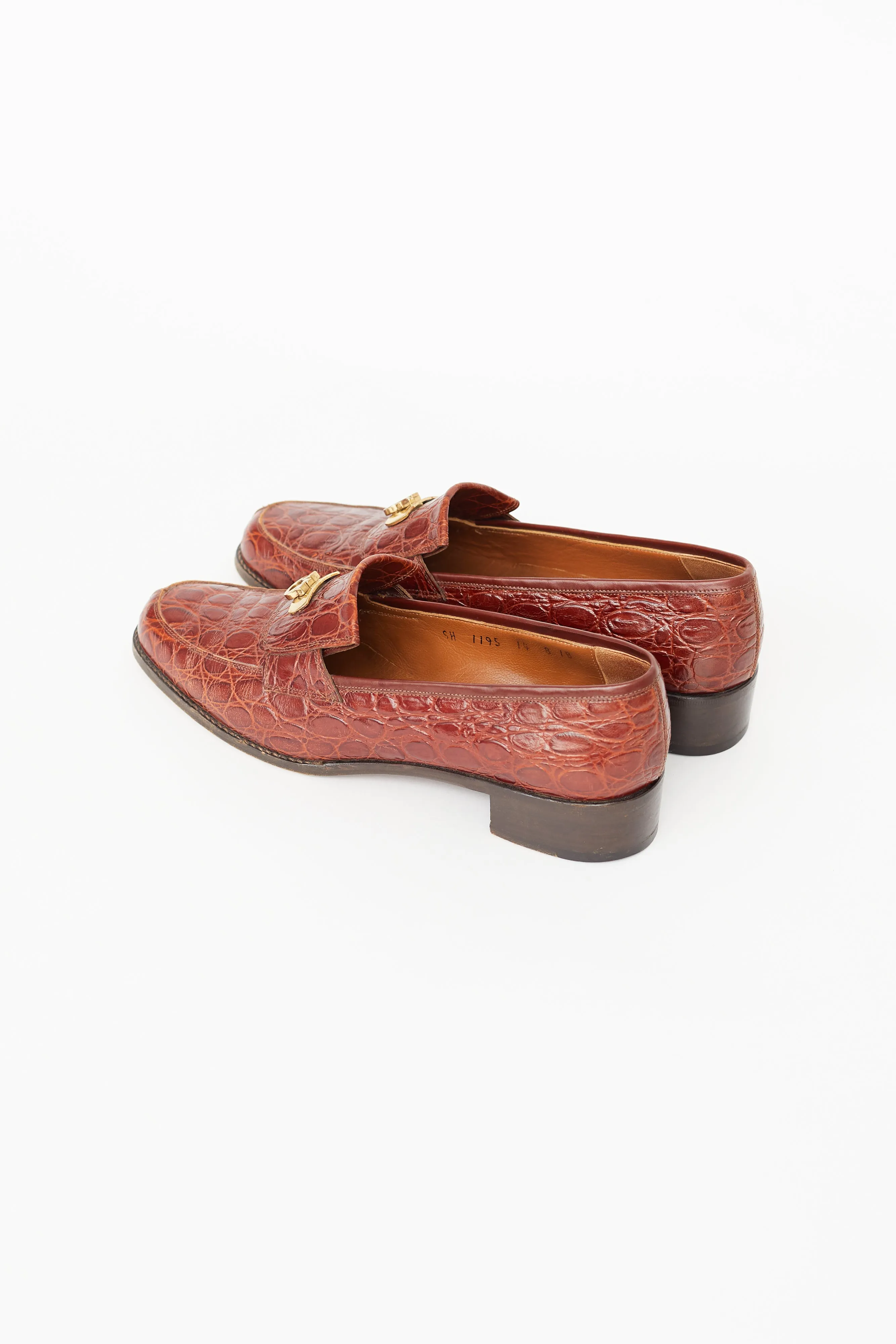 Brown Leather Embossed Loafer