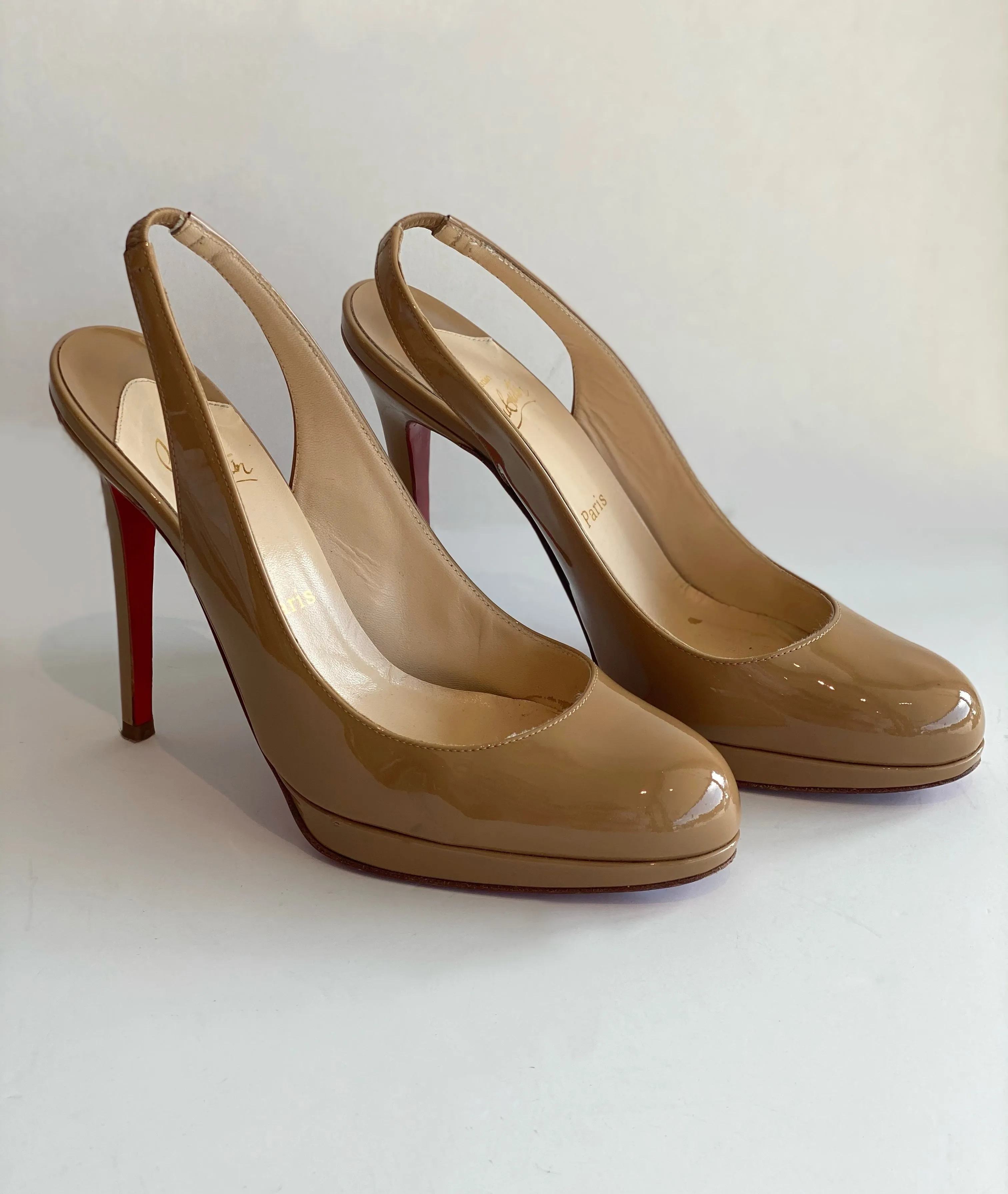 Christian Louboutin Patent Sling-back Heels