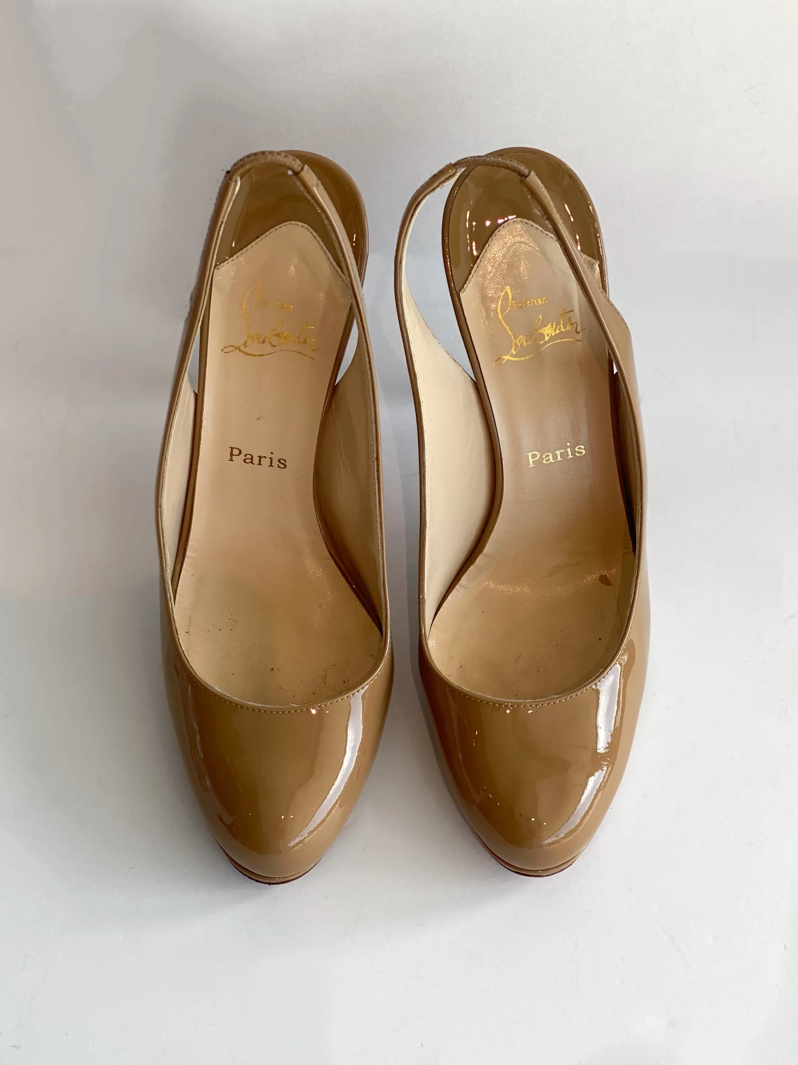 Christian Louboutin Patent Sling-back Heels