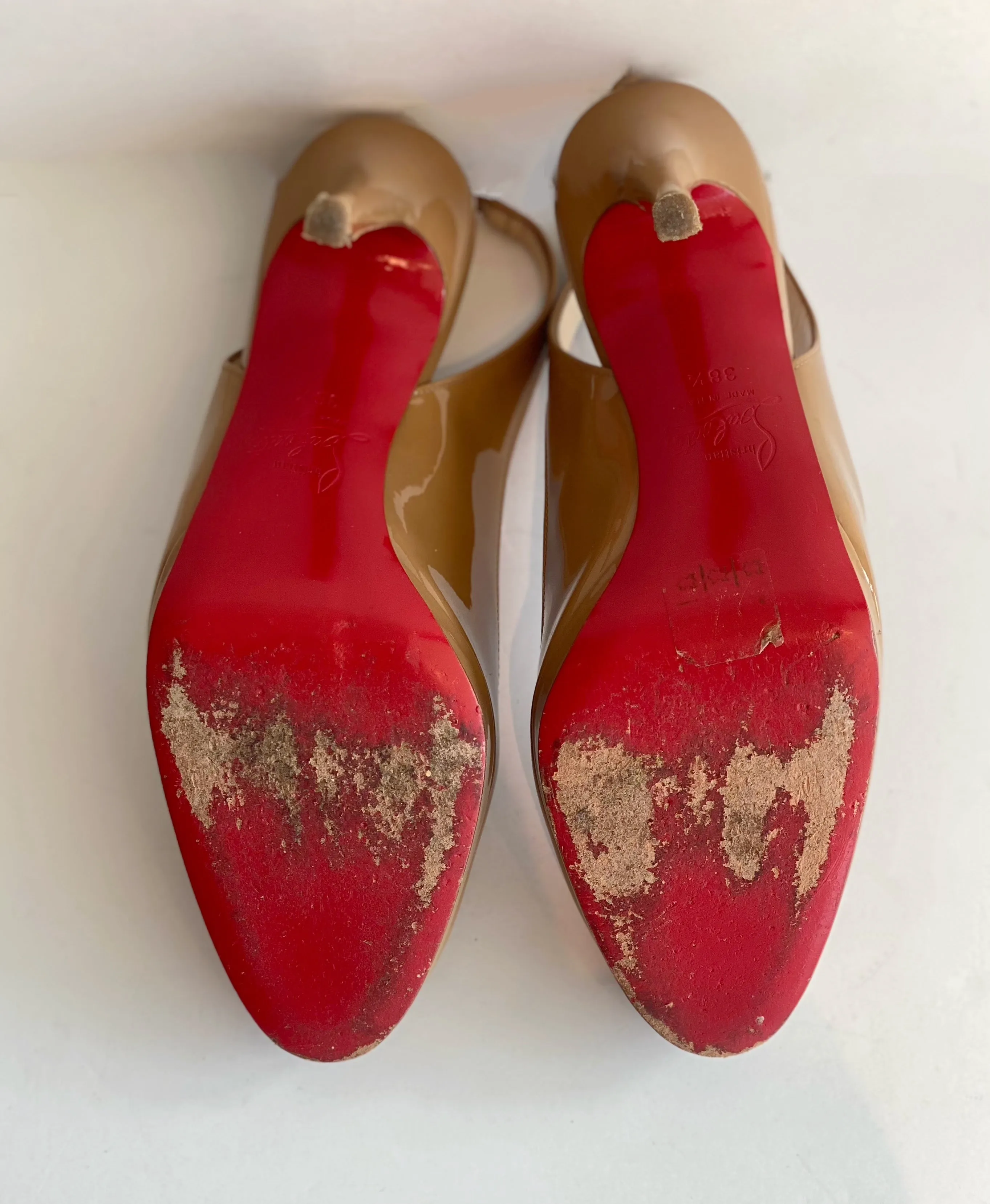 Christian Louboutin Patent Sling-back Heels