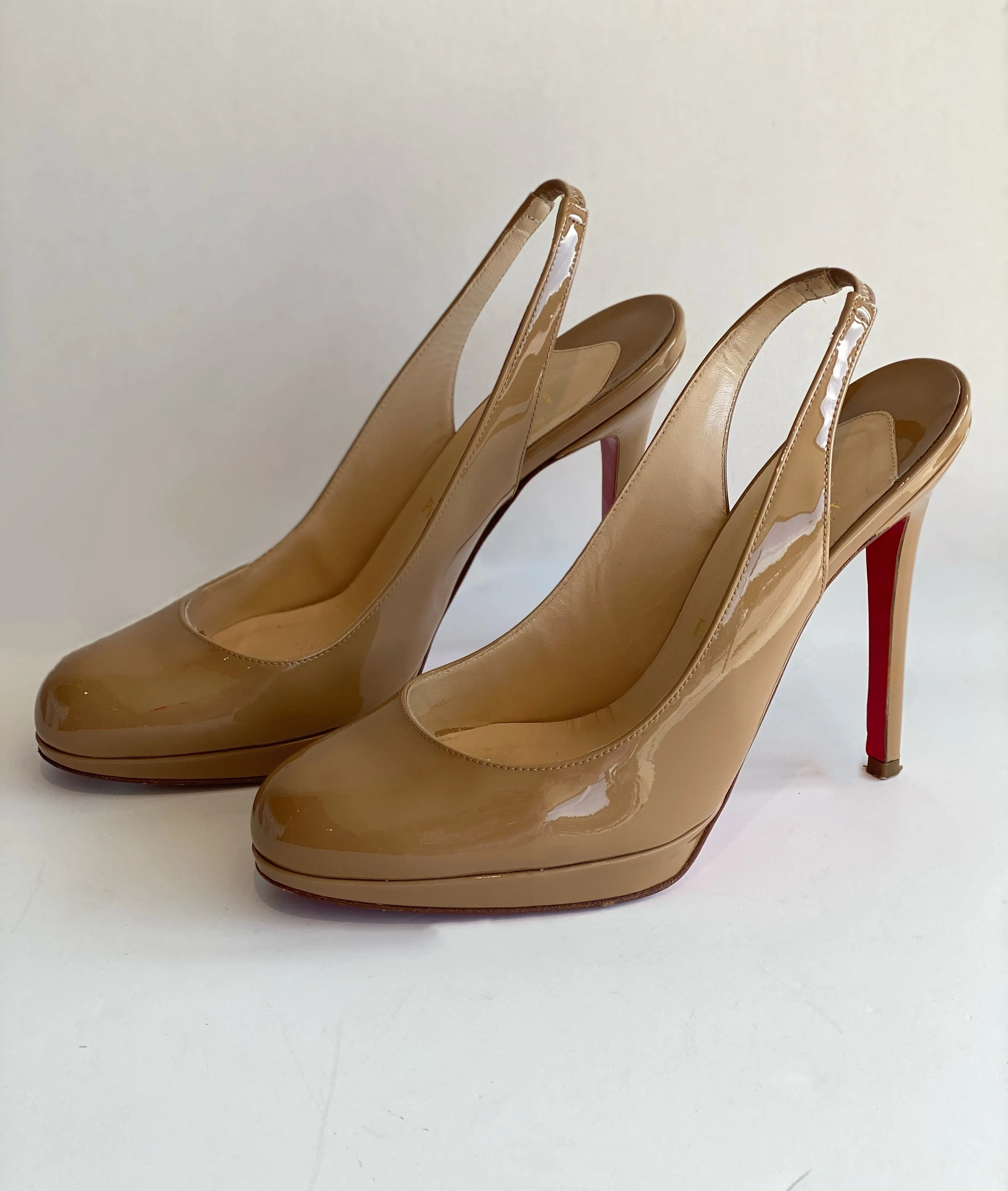 Christian Louboutin Patent Sling-back Heels