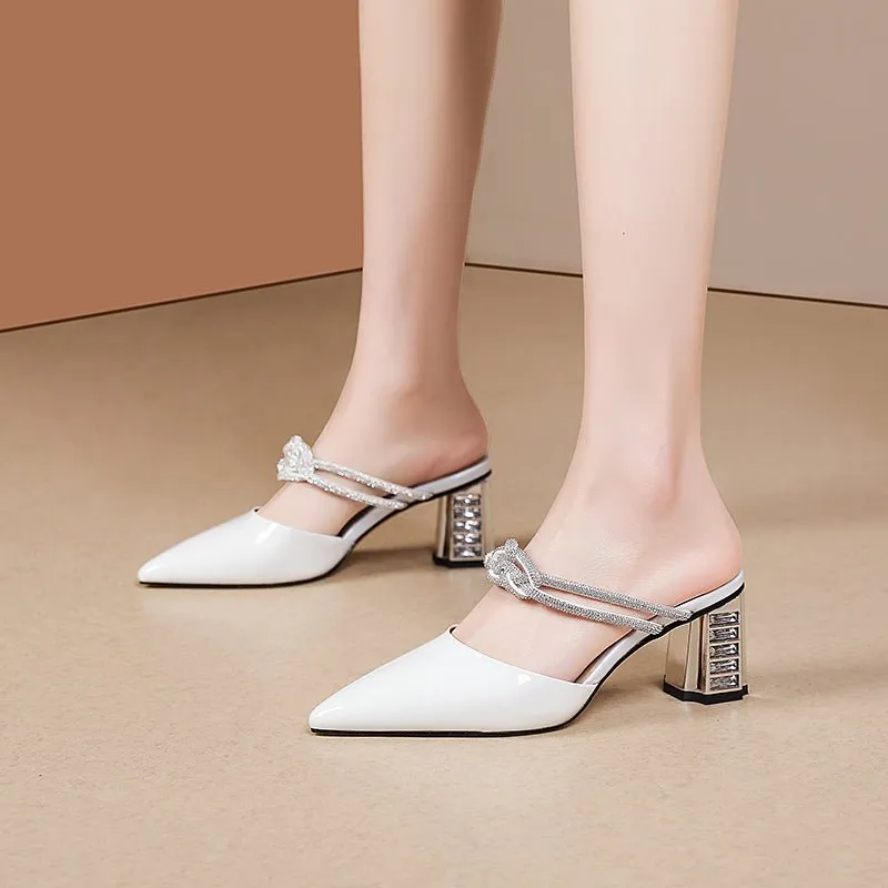 Glamorous Crystal Chic Wedding Slip-On High Heel Pumps
