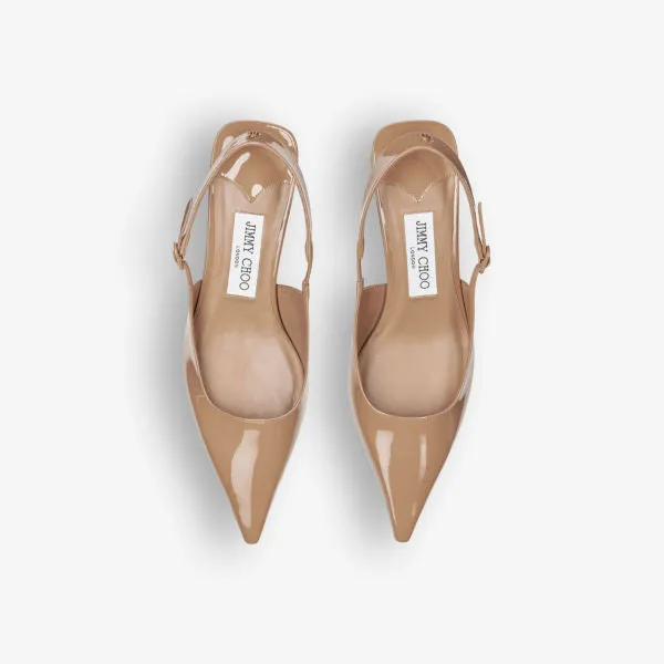 Jimmy Choo Amel 50 Leather Heels Biscuit