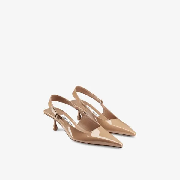 Jimmy Choo Amel 50 Leather Heels Biscuit