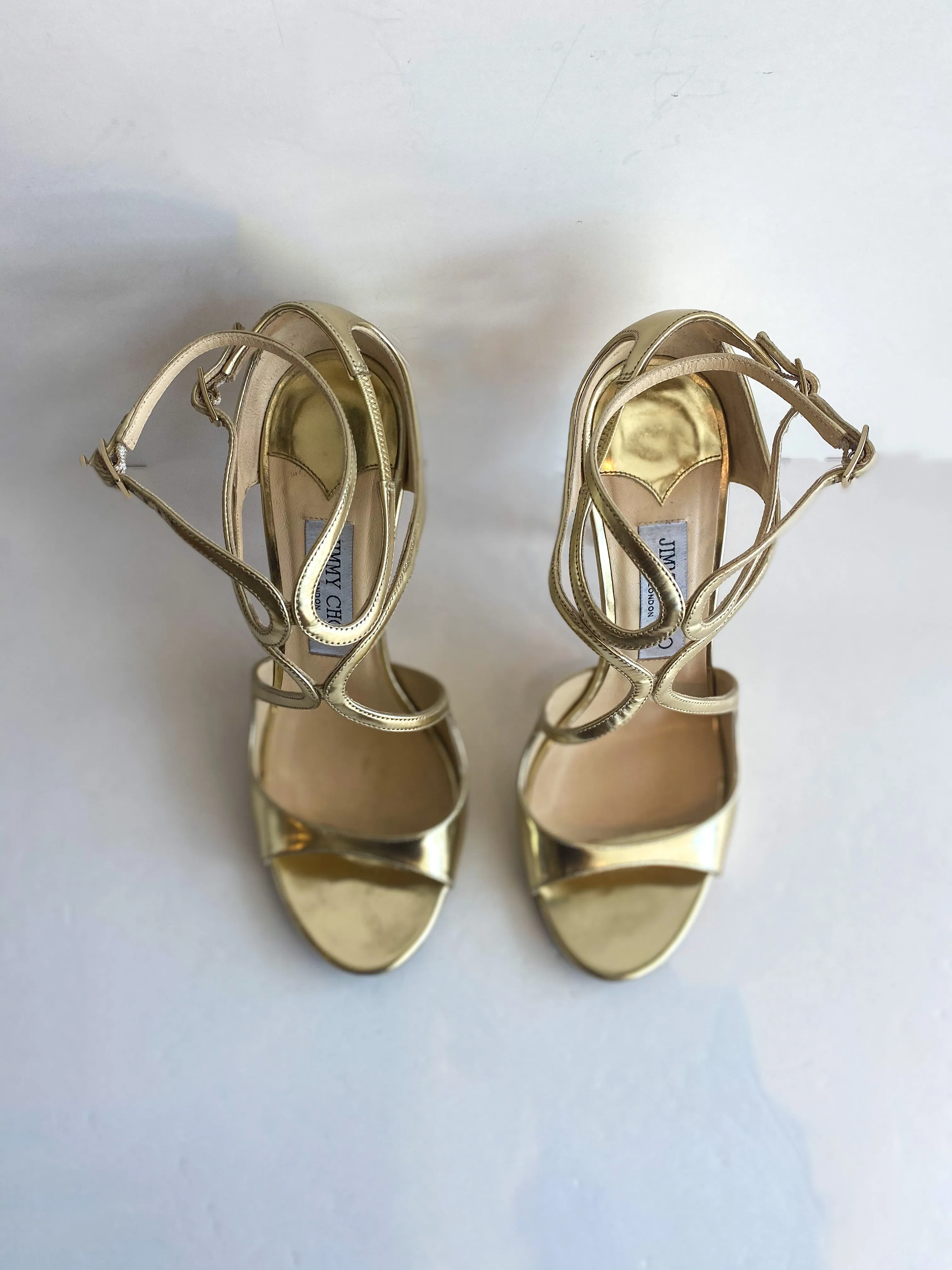 Jimmy Choo Lang Gold Heels
