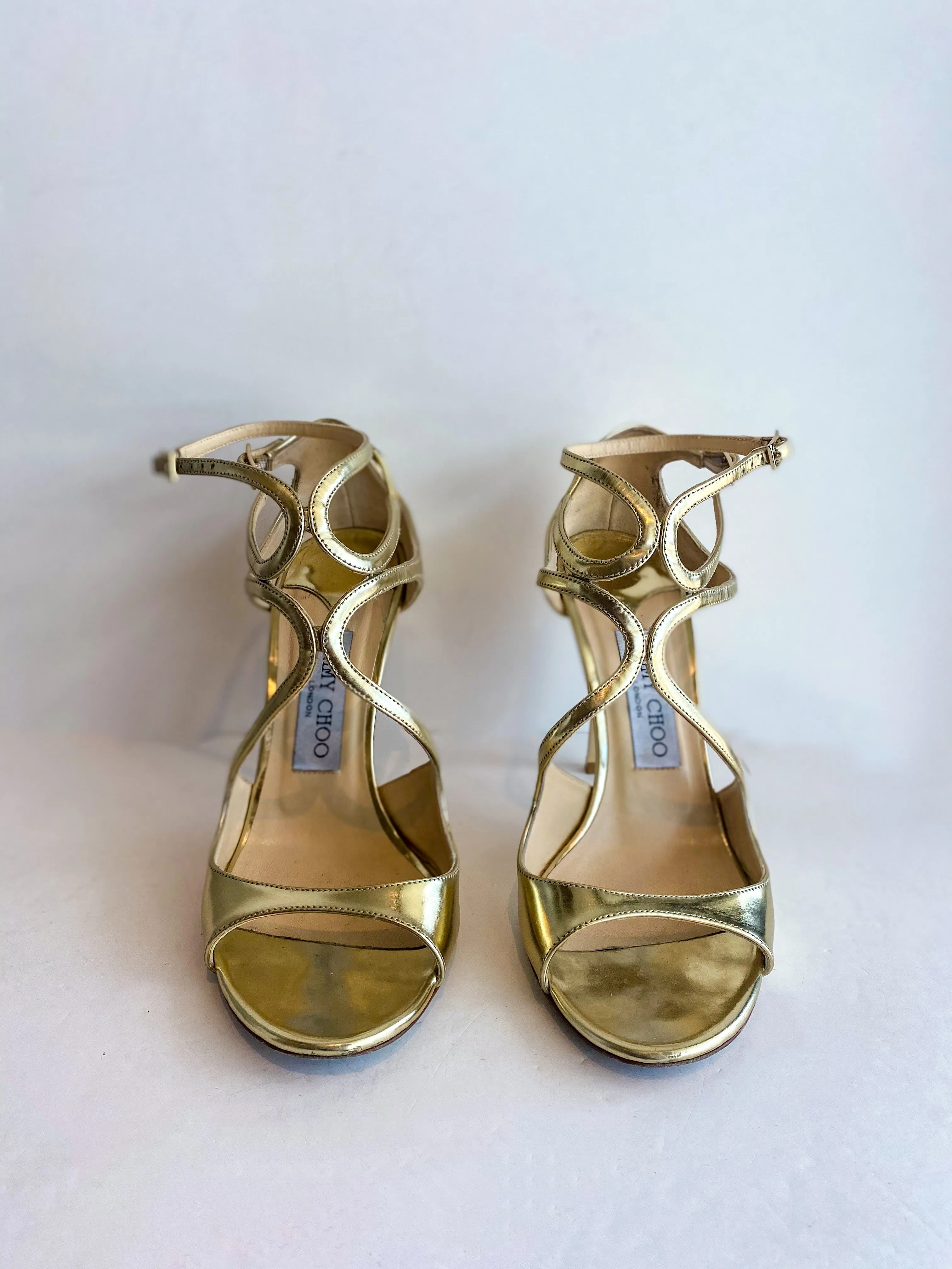 Jimmy Choo Lang Gold Heels