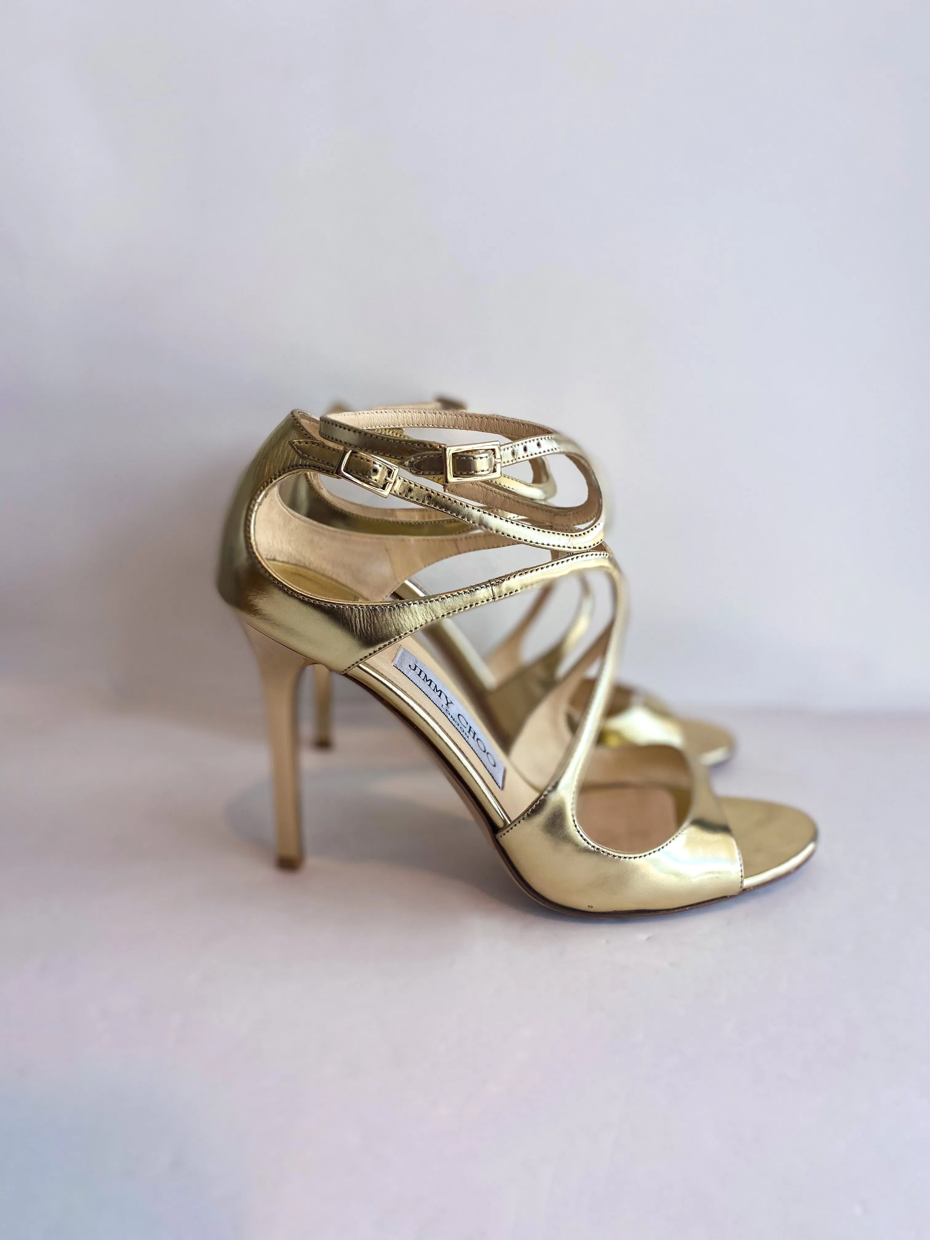 Jimmy Choo Lang Gold Heels