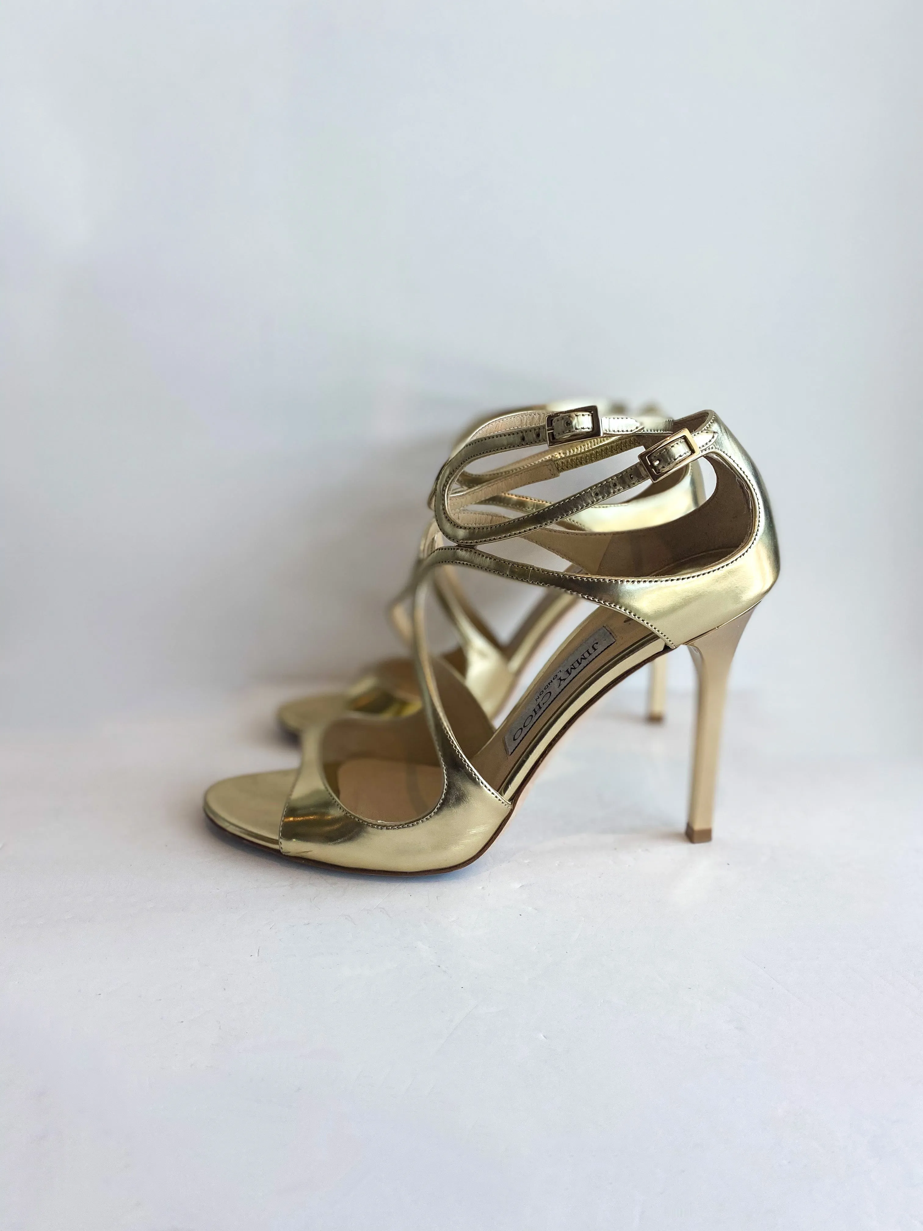 Jimmy Choo Lang Gold Heels