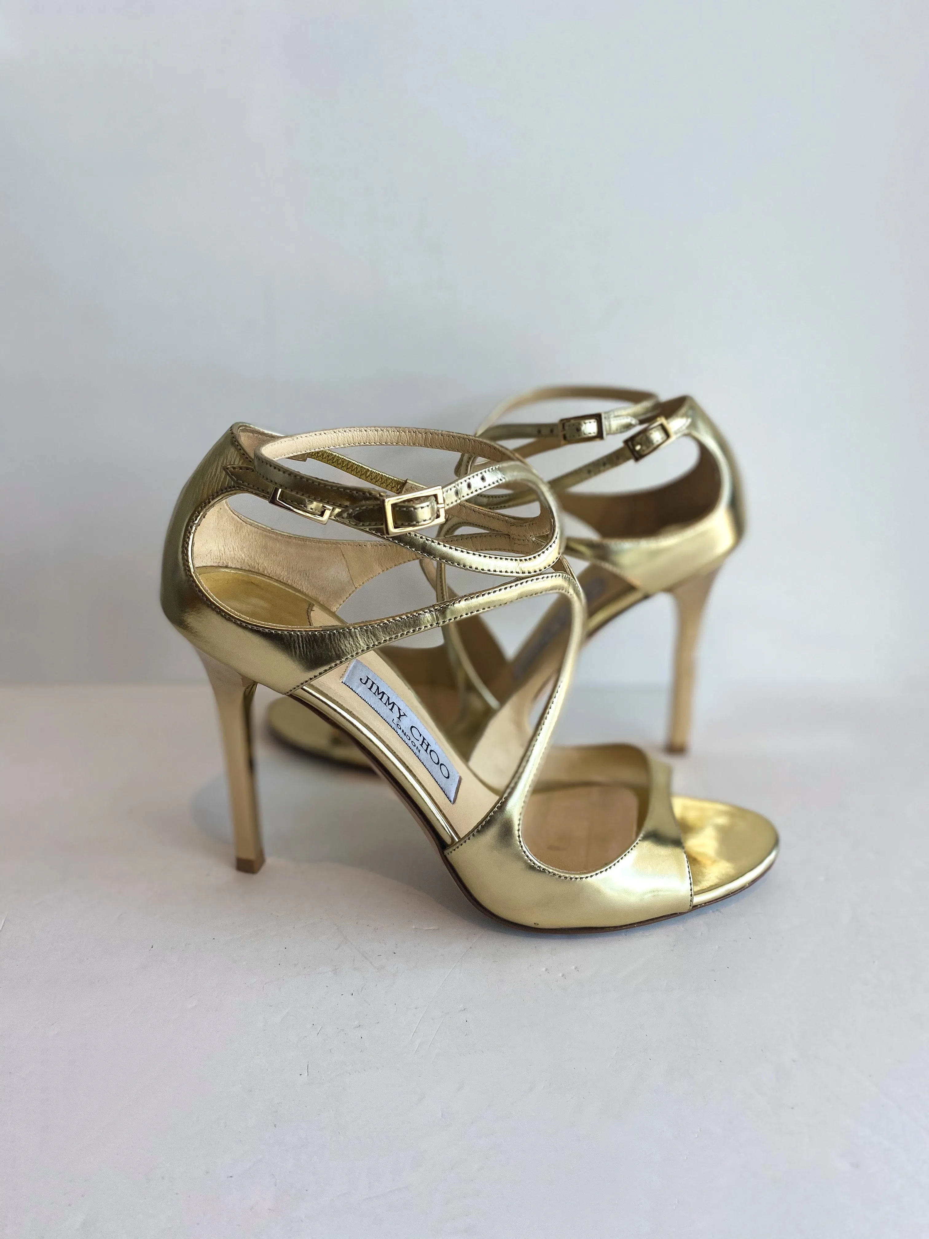 Jimmy Choo Lang Gold Heels