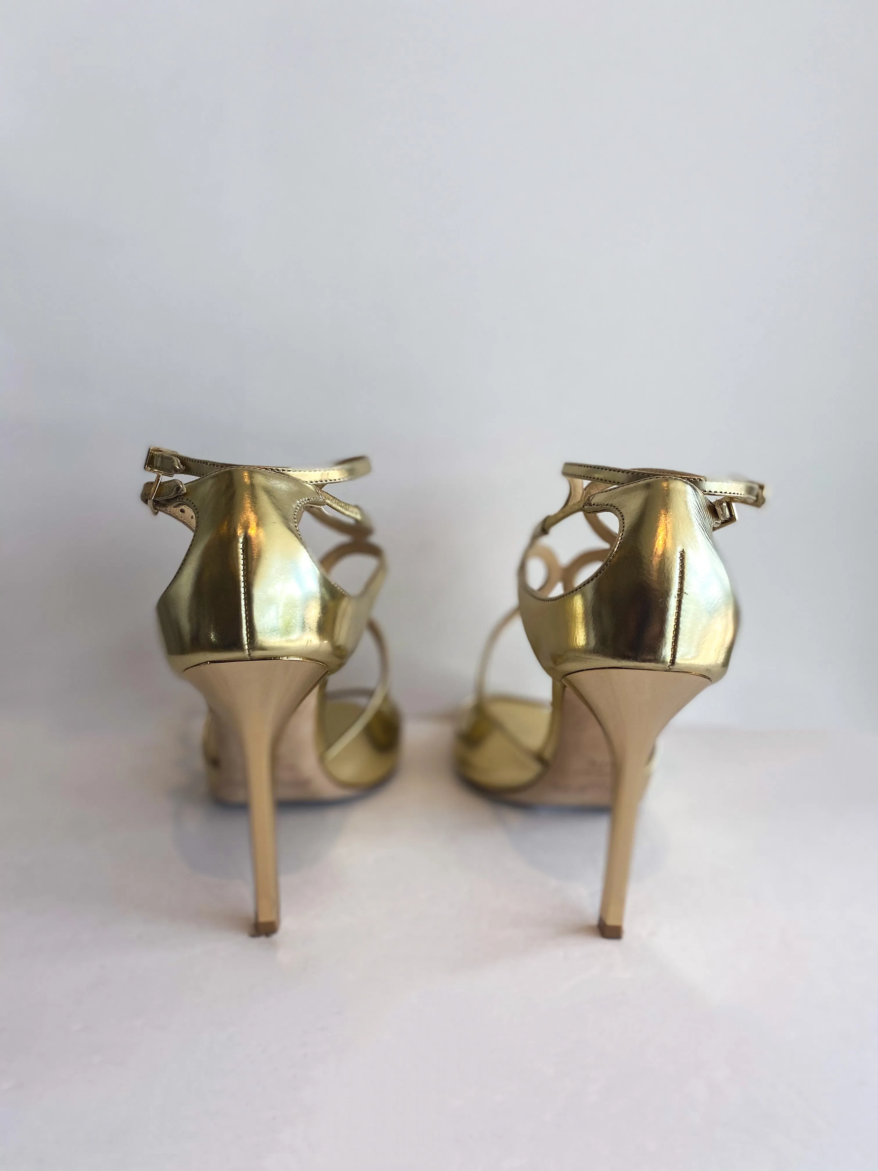 Jimmy Choo Lang Gold Heels