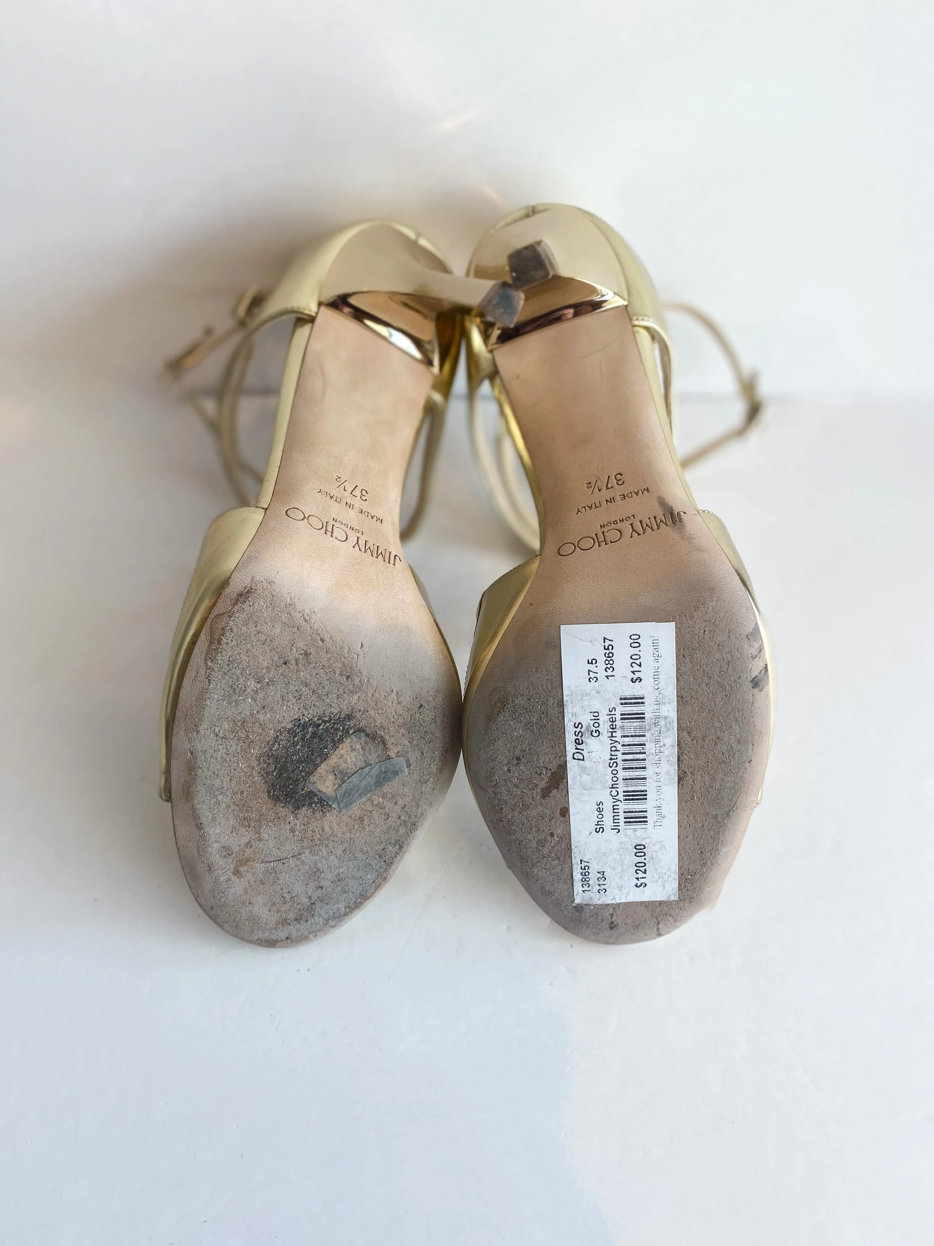 Jimmy Choo Lang Gold Heels