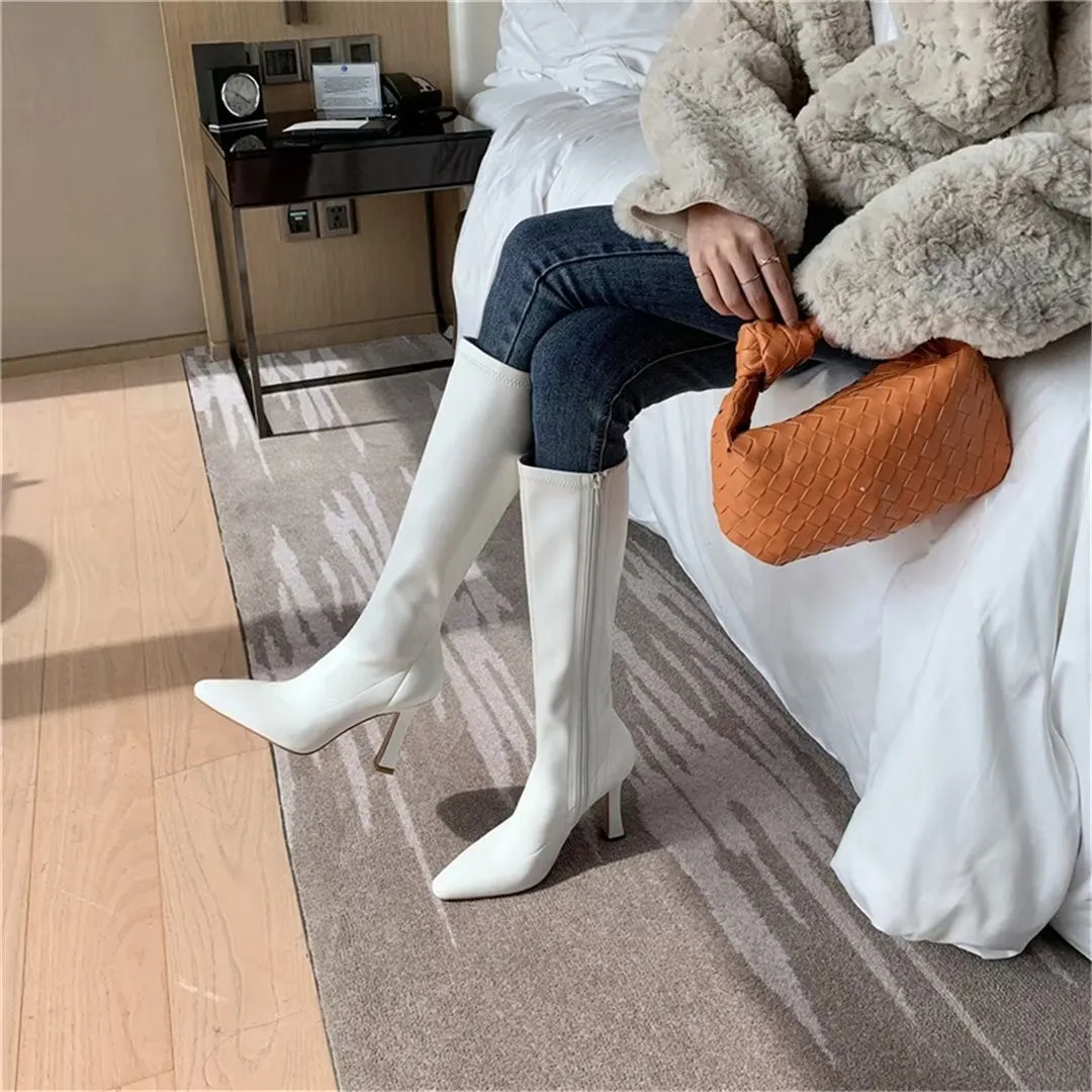 LeatherLuxe Majestic Cowhide Slip-On Winter Boots