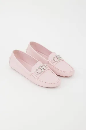 Pink Leather Gancini Buckle Loafer