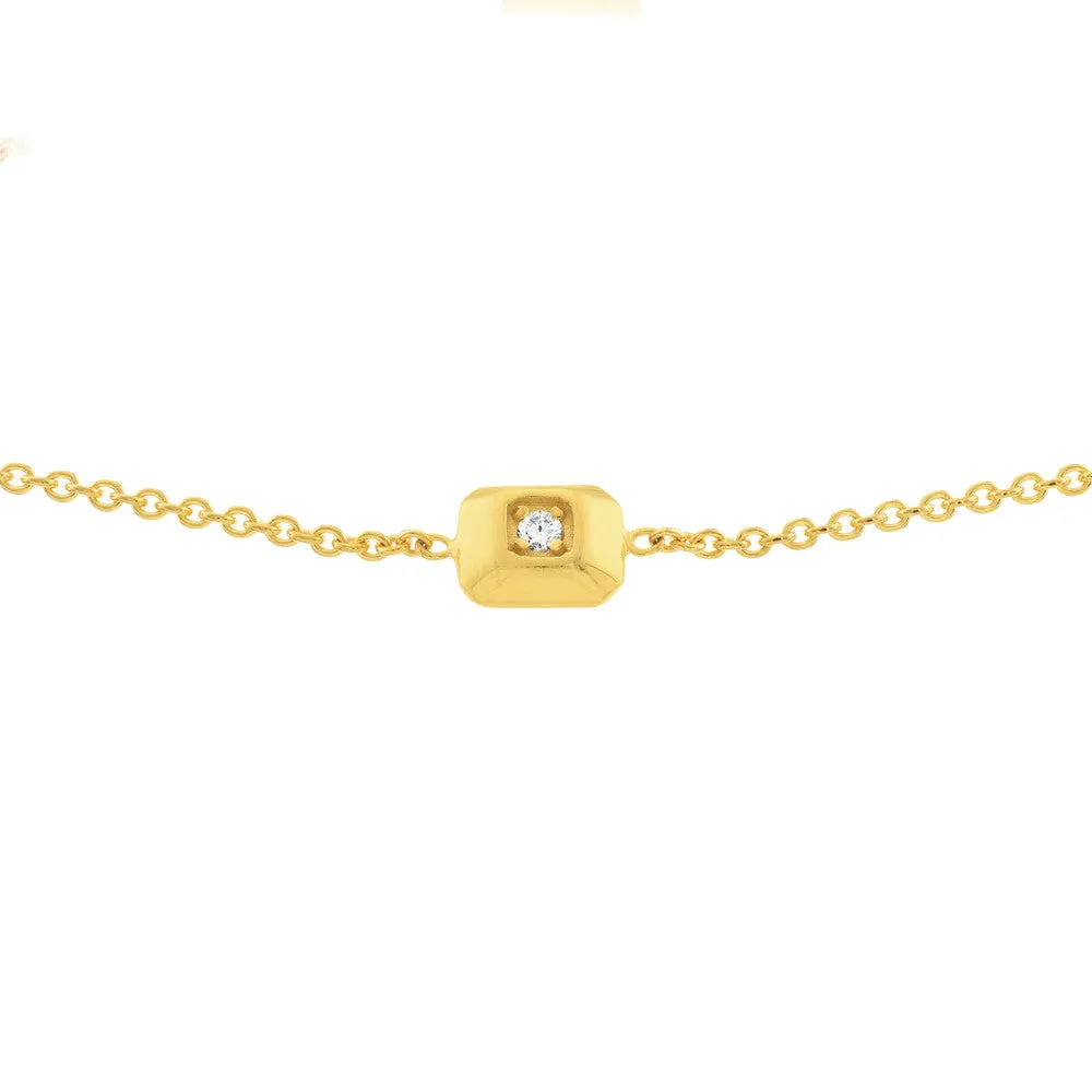 Raised 3pt Diamond Bolo Bracelet